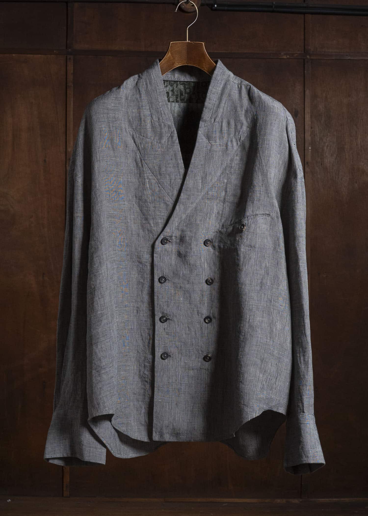 ZIGGY CHEN DOUBLE-BREASTED SHIRT JACKET GRANITE GRAY 0M2620711