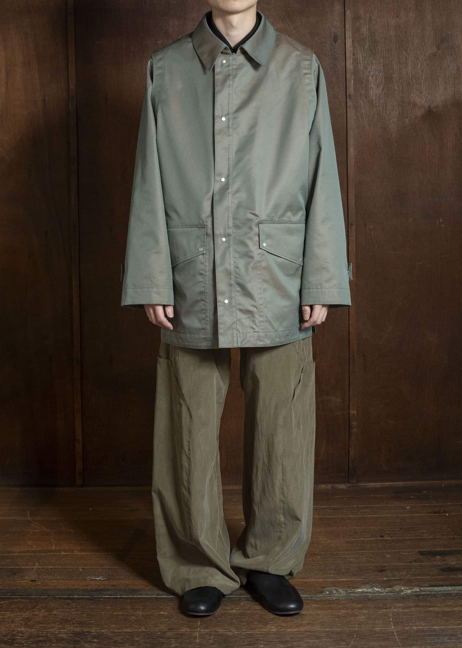 OPPOSE DUALITY OD1011COA-26SS ChambrayMod Harf Coat Beige