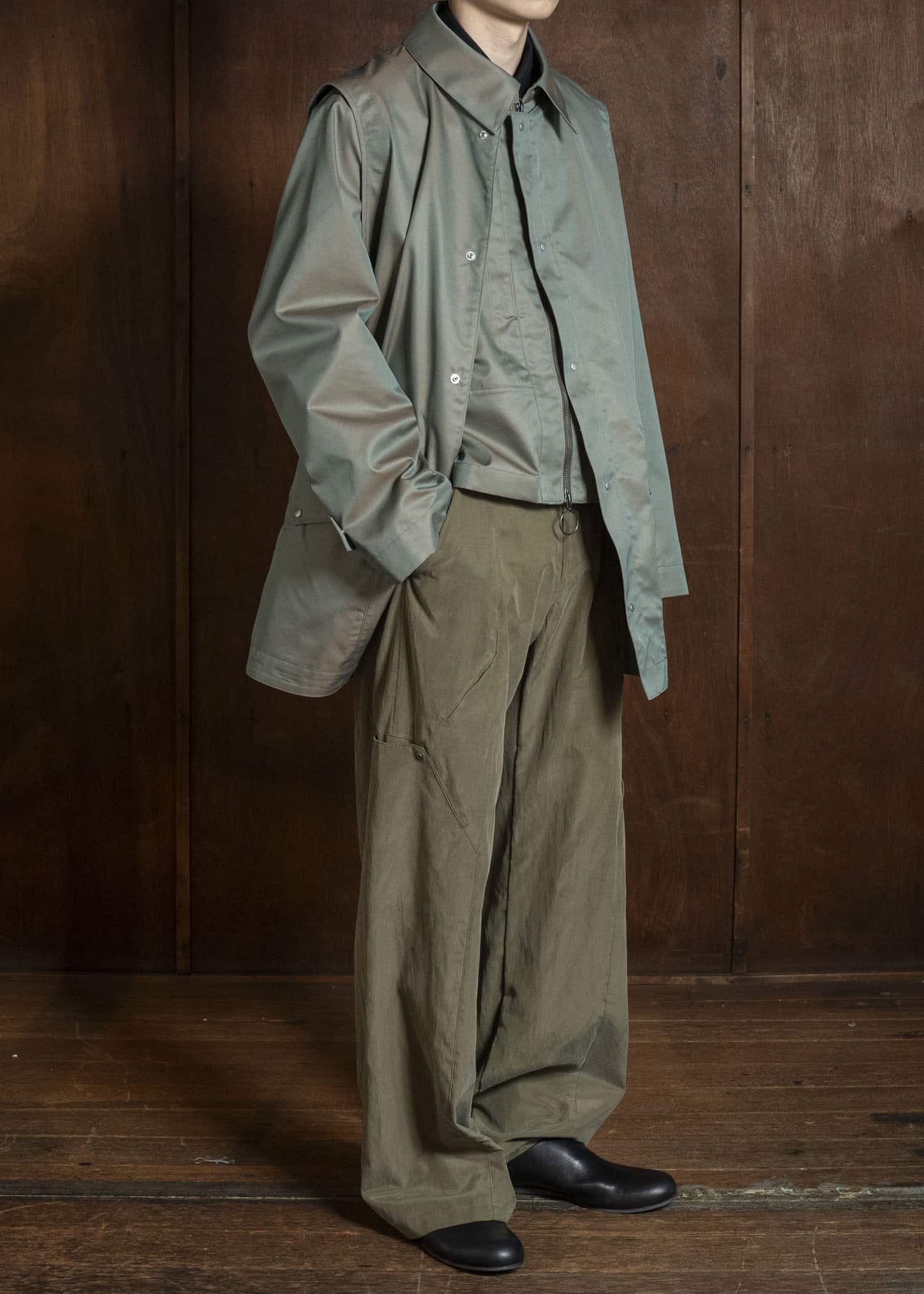 OPPOSE DUALITY OD1011COA-26SS ChambrayMod Harf Coat Beige