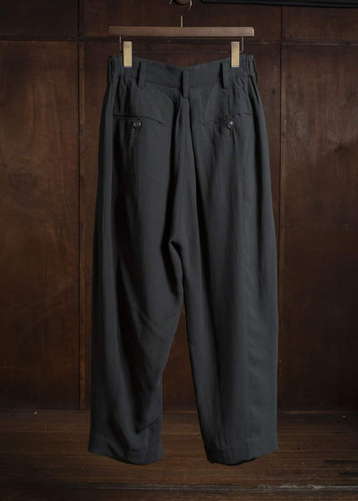 ZIGGY CHEN DROP-CROTCHED PLEATED TROUSERS CHARLESTON GREEN 0M2620507