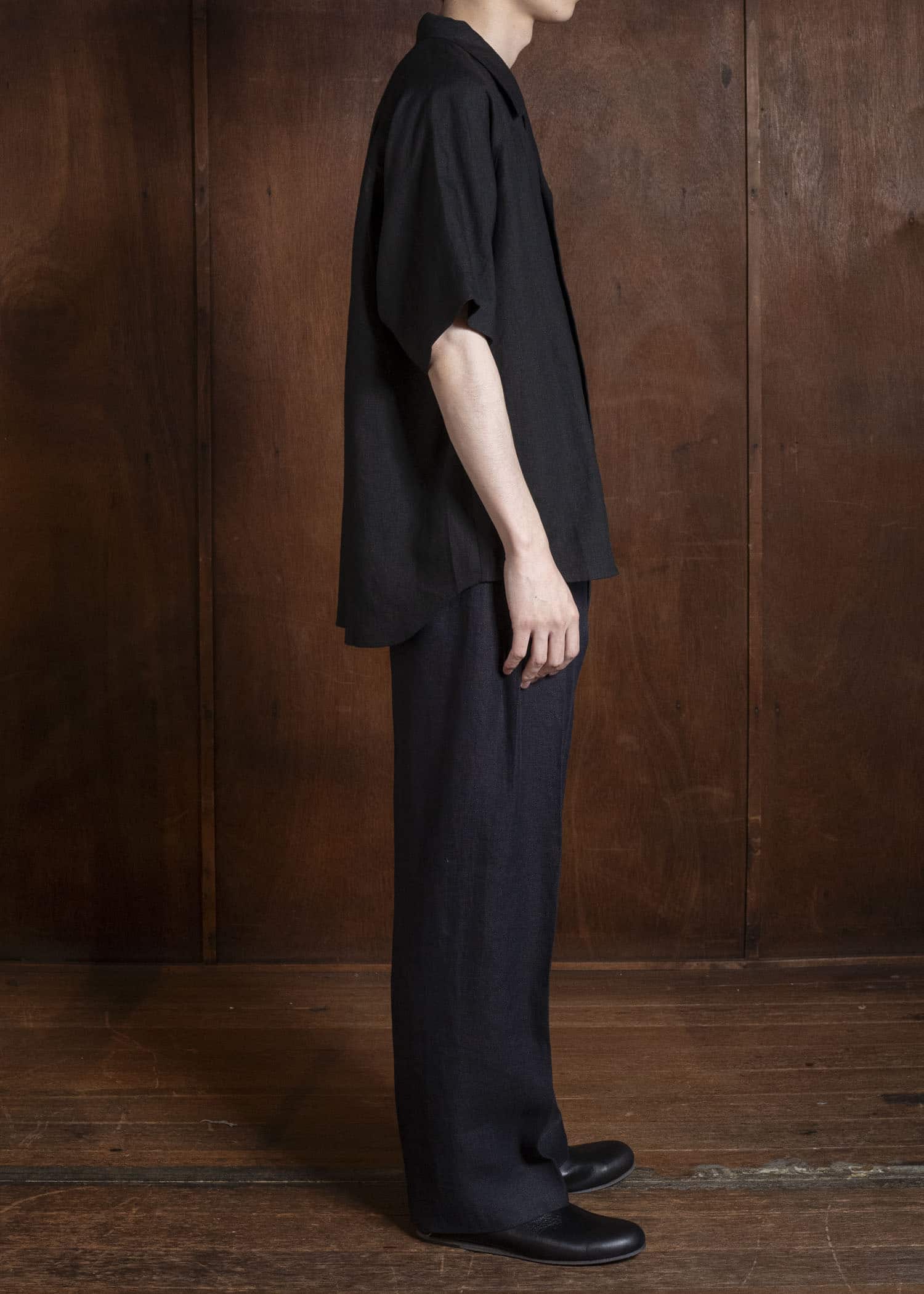 Gorsch #141ST-TR02 Linen Side Tack Trousers Navy Brown