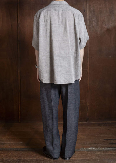 Gorsch #141ST-SSSH03-LCY Yak Mixed L/C Pullover Capri Short Sleeve Shirt Light Grey