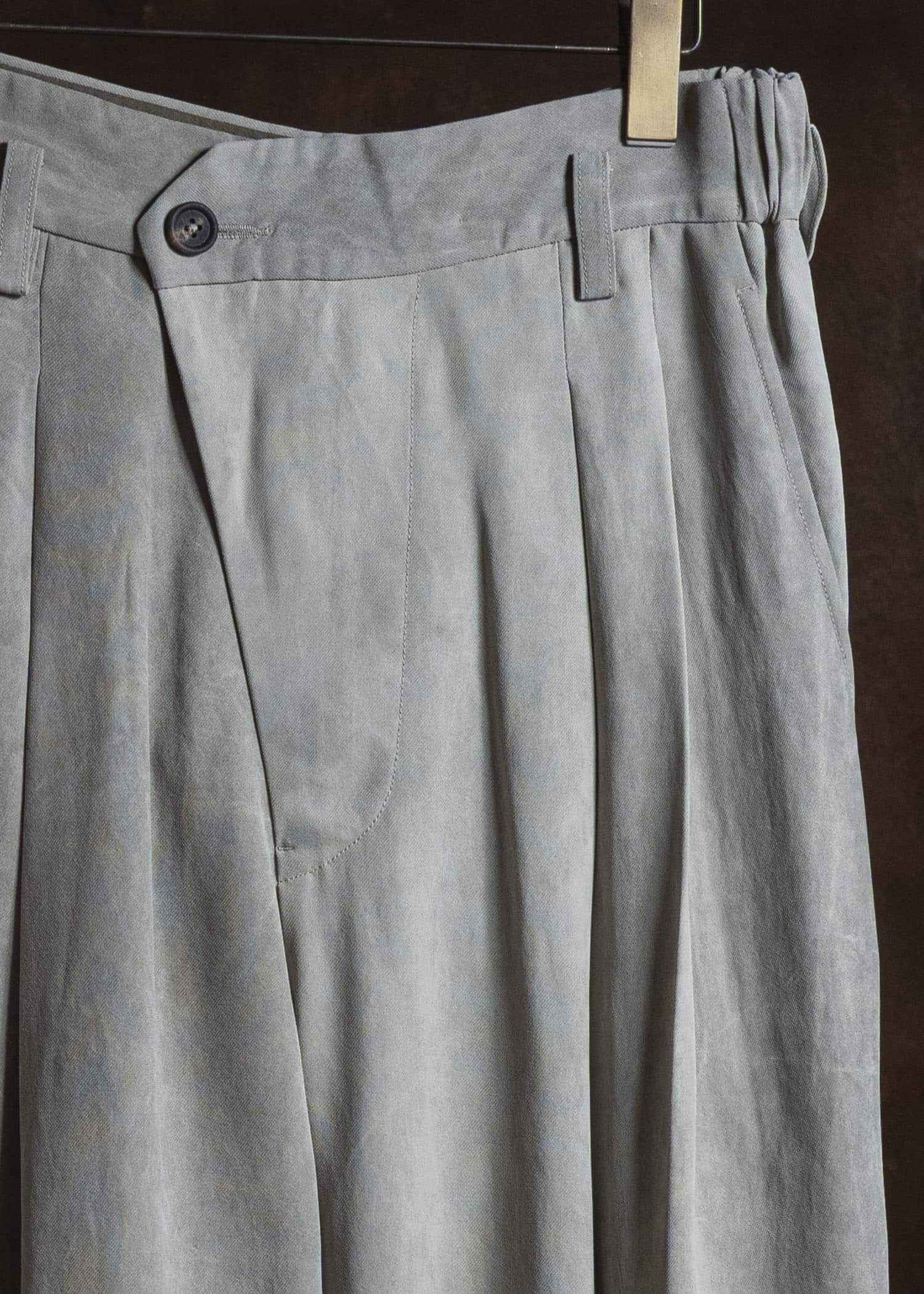 ZIGGY CHEN DROP-CROTCHED TROUSERS PEARL GRAY 0M2620508