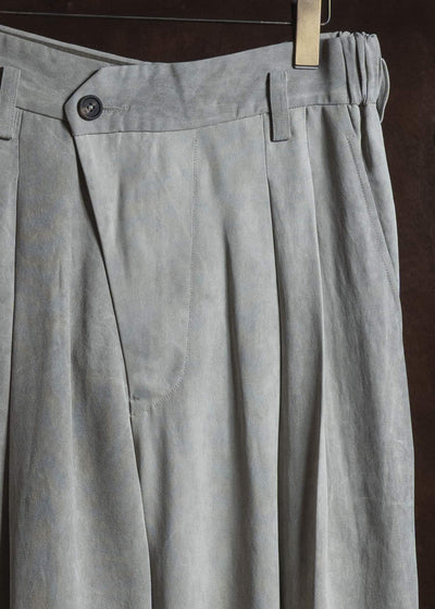 ZIGGY CHEN DROP-CROTCHED TROUSERS PEARL GRAY 0M2620508
