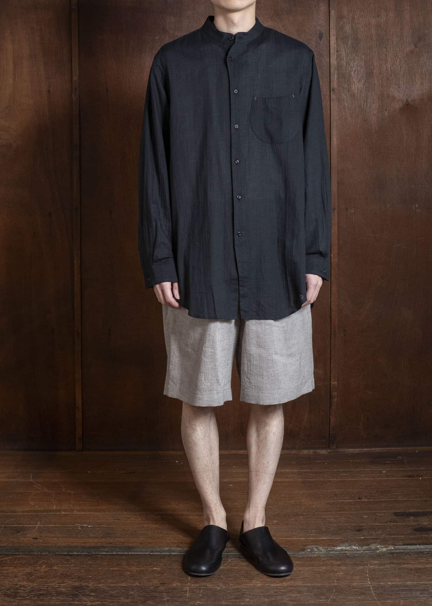 Gorsch #141ST-SLTR01-LCY Yak Mixed L/C Easy Shorts Light Grey