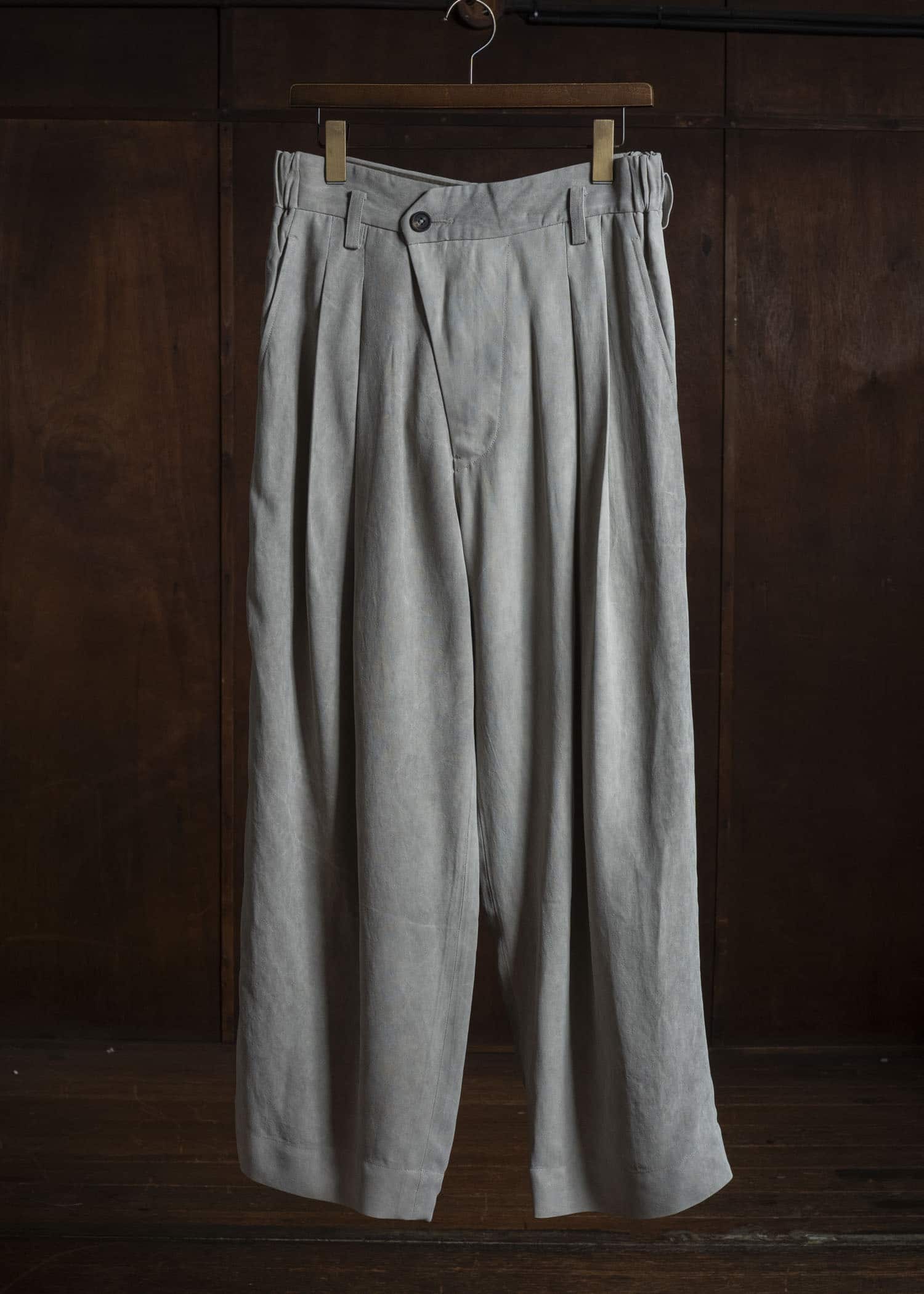ZIGGY CHEN DROP-CROTCHED TROUSERS PEARL GRAY 0M2620508