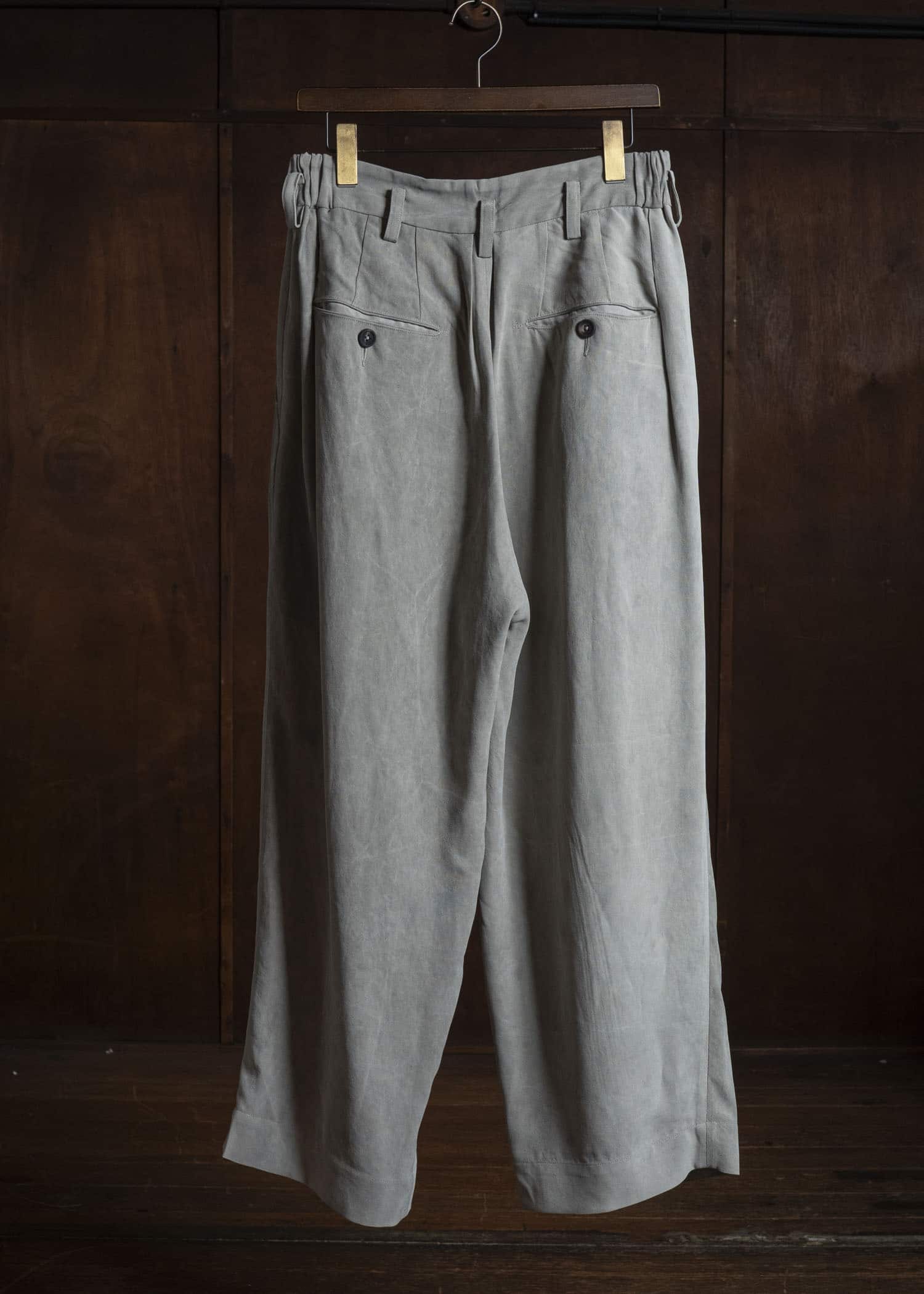 ZIGGY CHEN DROP-CROTCHED TROUSERS PEARL GRAY 0M2620508