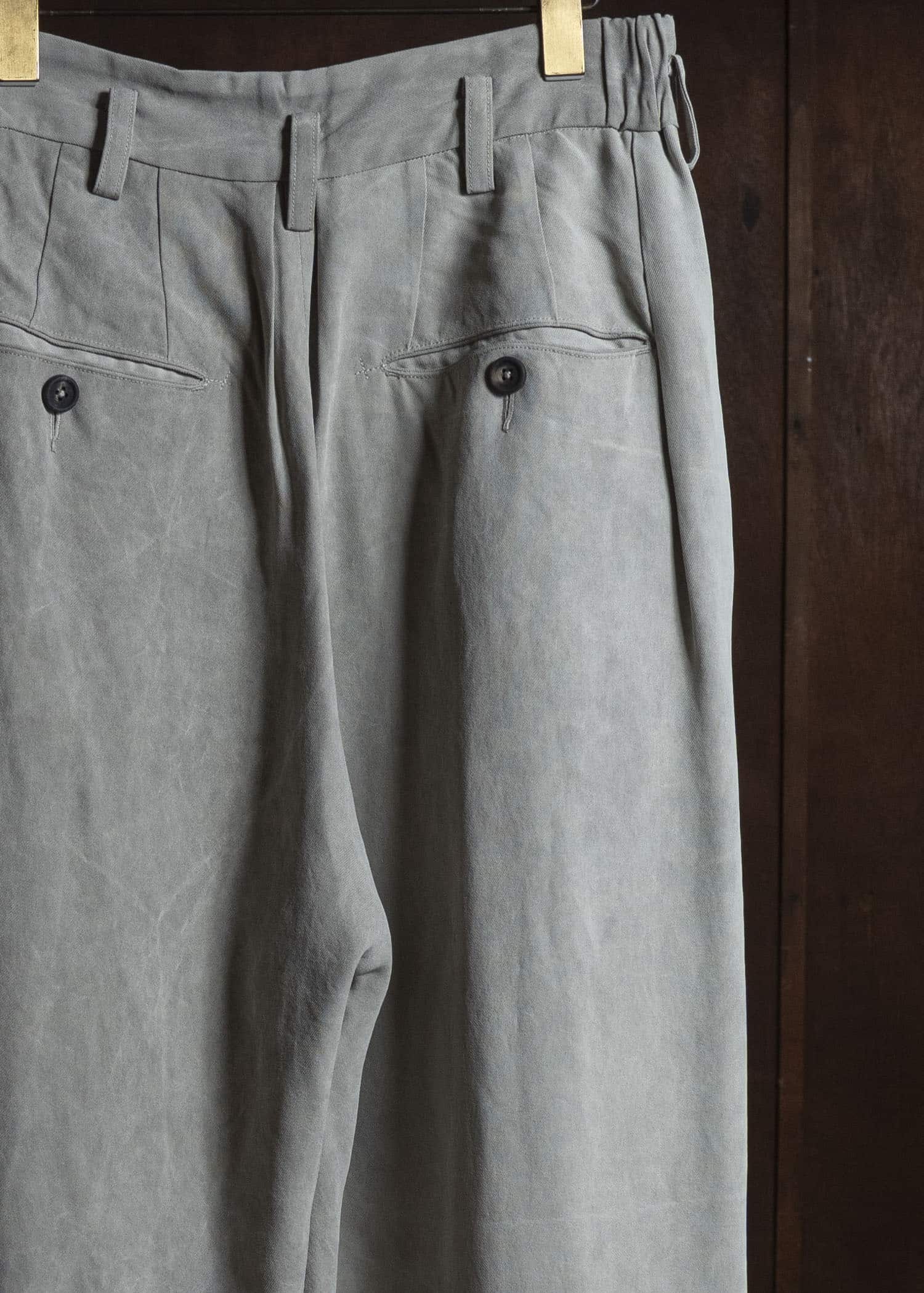 ZIGGY CHEN DROP-CROTCHED TROUSERS PEARL GRAY 0M2620508
