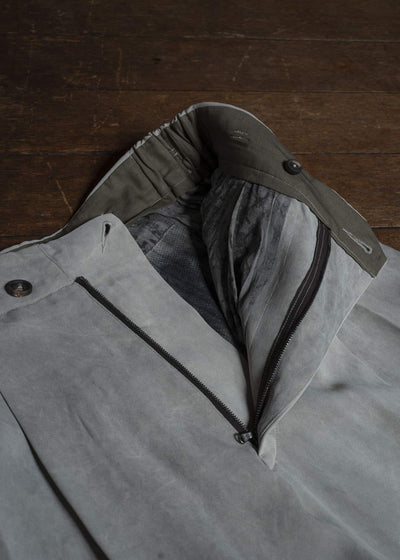 ZIGGY CHEN DROP-CROTCHED TROUSERS PEARL GRAY 0M2620508