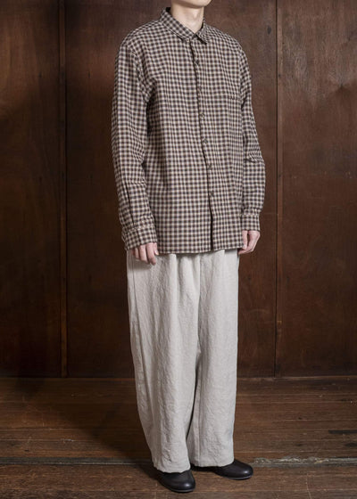 Jurgen Lehl カーディチェックシャツ J0561FBM293 茶チェック