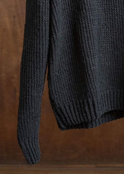 JAN-JAN VAN ESSCHE KNIT #68 HAND KNIT TURTLE NECK SWEATER Lain Black