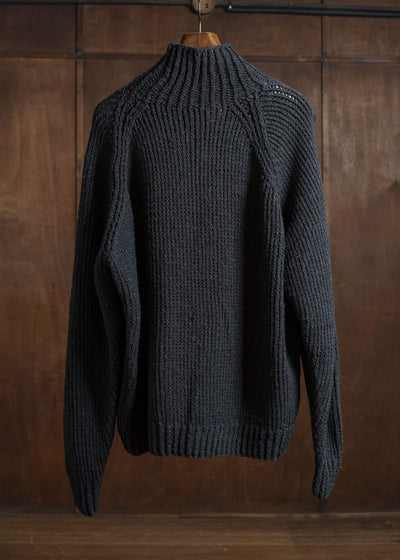 JAN-JAN VAN ESSCHE KNIT #68 HAND KNIT TURTLE NECK SWEATER Lain Black