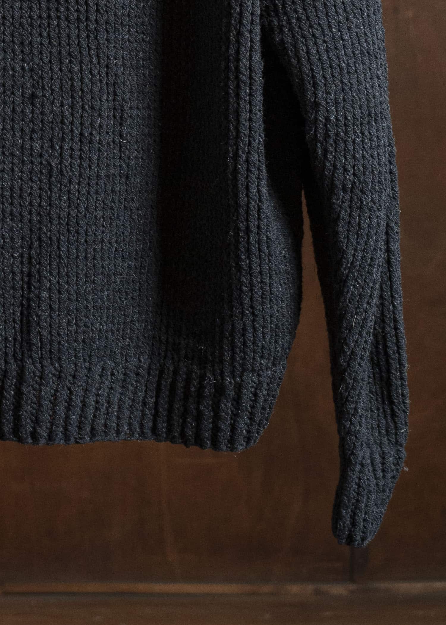 JAN-JAN VAN ESSCHE KNIT #68 HAND KNIT TURTLE NECK SWEATER Lain Black