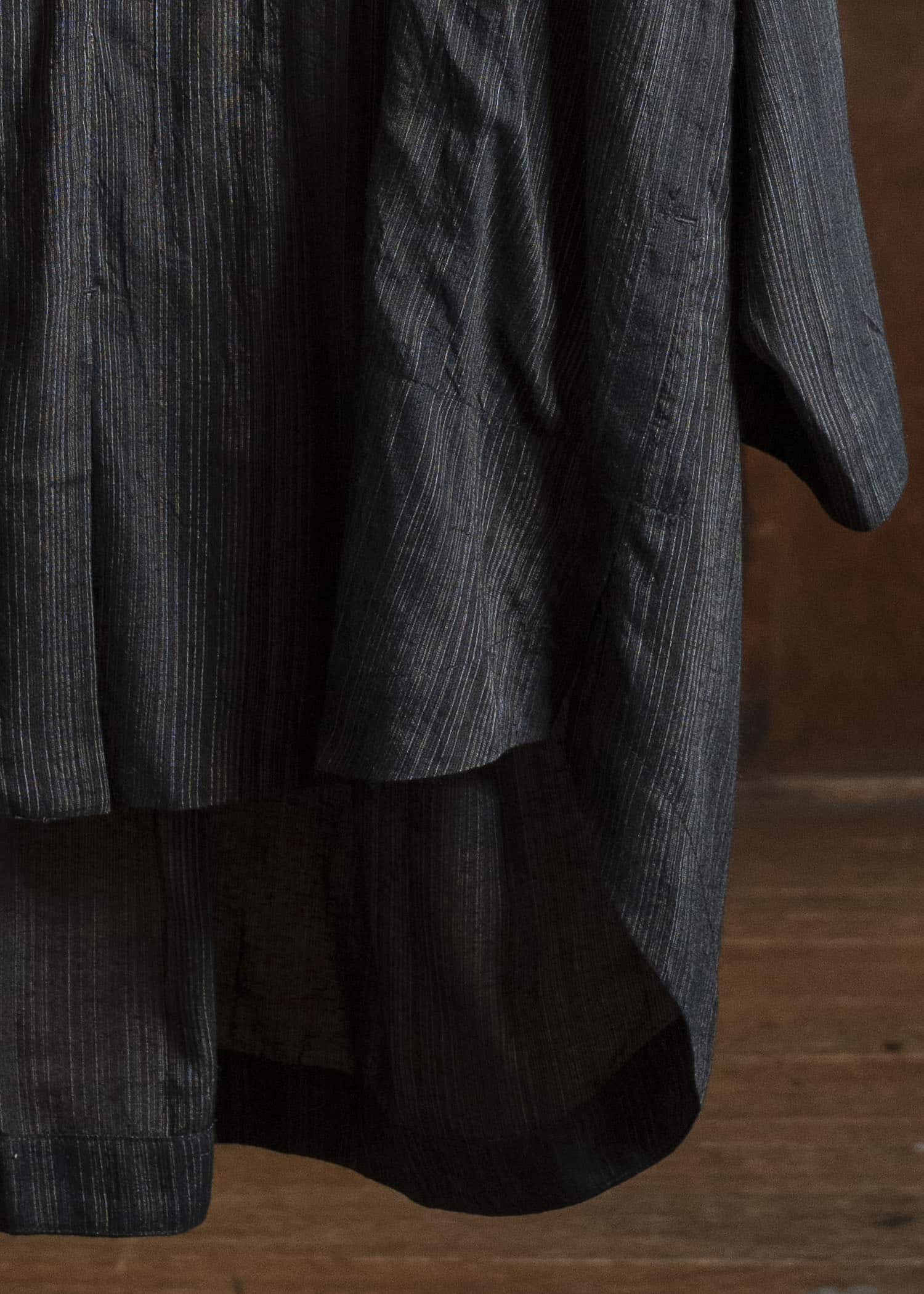 JAN-JAN VAN ESSCHE TUNIC#42 KIMONO COLLAR LOOSE FIT TUNIC Light Shiring Multi Striped