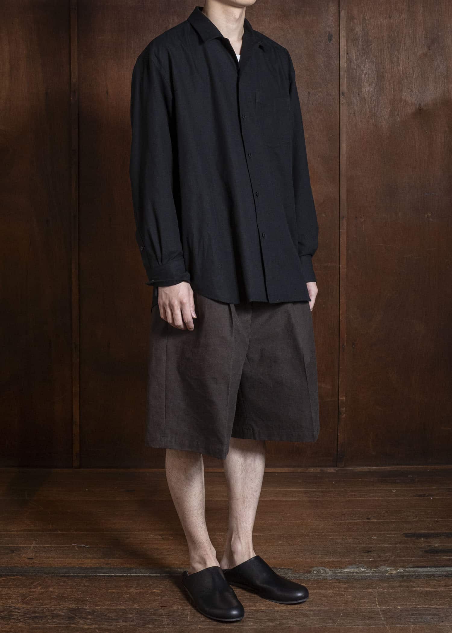 YOKO SAKAMOTO YS-26SS-25-BROWN Double Pleats Shorts BROWN