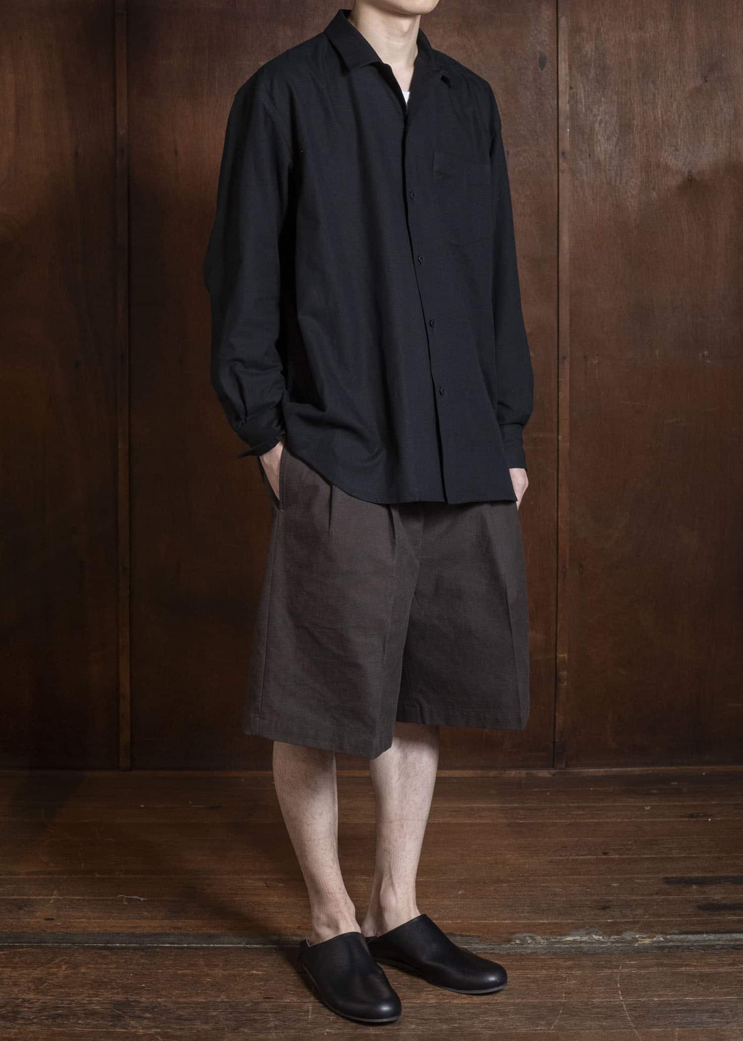 YOKO SAKAMOTO YS-26SS-25-BROWN Double Pleats Shorts BROWN