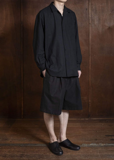 YOKO SAKAMOTO YS-26SS-25-BLACK Double Pleats Shorts BLACK