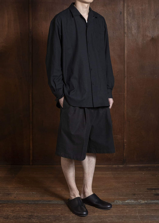 YOKO SAKAMOTO YS-26SS-25-BLACK Double Pleats Shorts BLACK