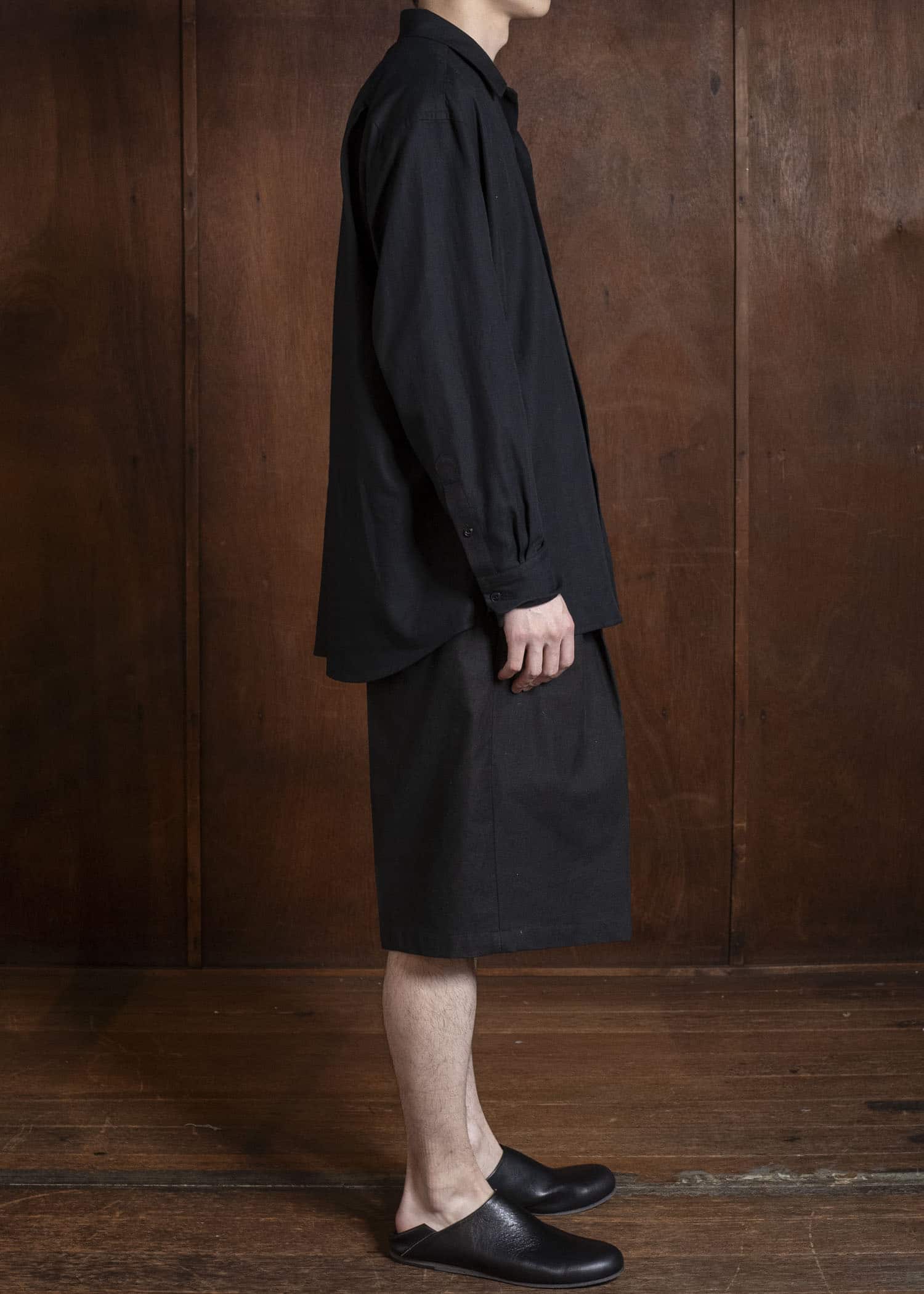 YOKO SAKAMOTO YS-26SS-25-BLACK Double Pleats Shorts BLACK