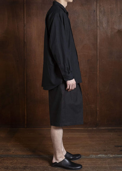 YOKO SAKAMOTO YS-26SS-25-BLACK Double Pleats Shorts BLACK