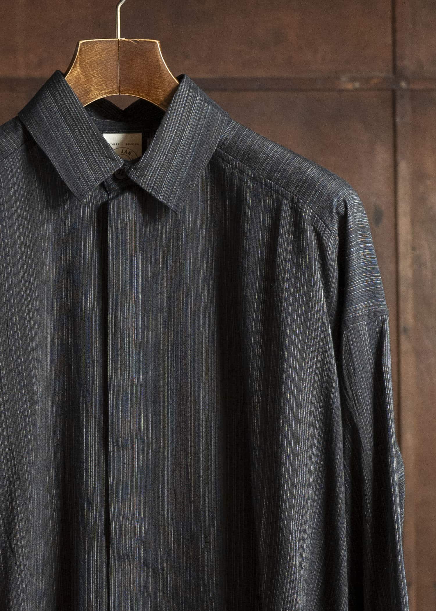 JAN-JAN VAN ESSCHE SHIRT#106 REGULAR FIT LONG SLEEVE SHIRT Light Shiring Multi Striped