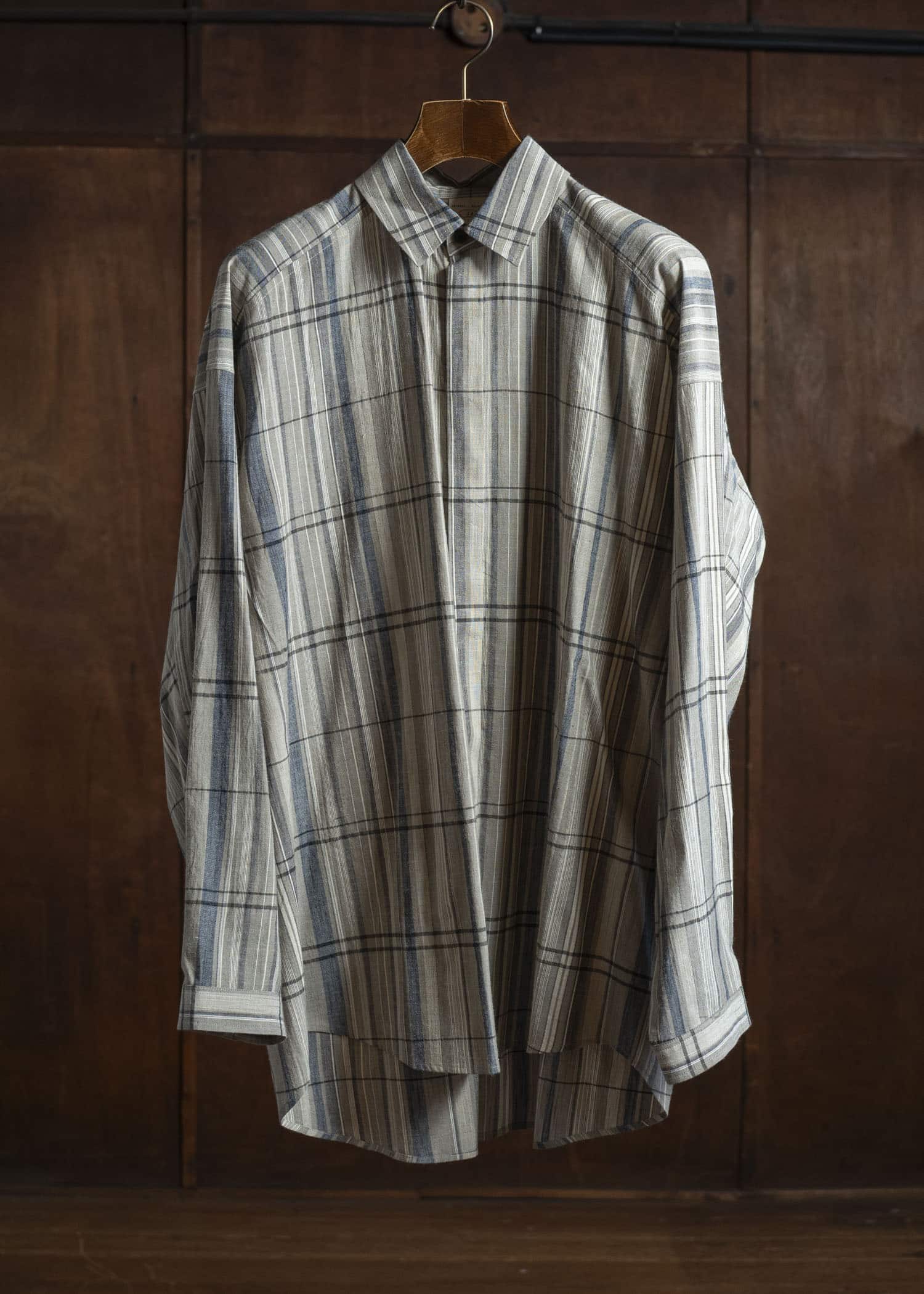 JAN-JAN VAN ESSCHE SHIRT#106 REGULAR FIT LONG SLEEVE SHIRT Madras Plaid Plaster