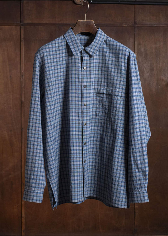 Jurgen Lehl カーディチェックシャツ J0561FBM293 青チェック