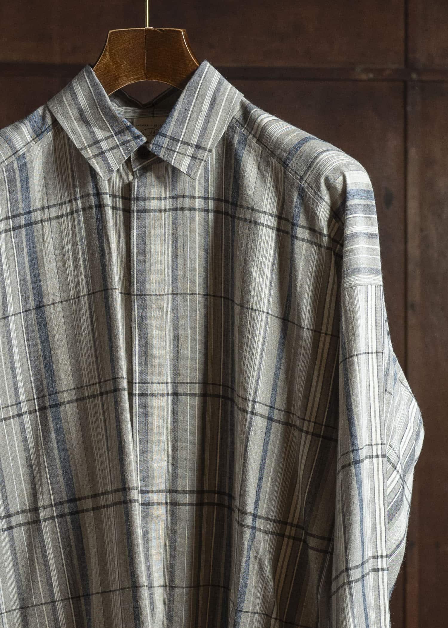 JAN-JAN VAN ESSCHE SHIRT#106 REGULAR FIT LONG SLEEVE SHIRT Madras Plaid Plaster