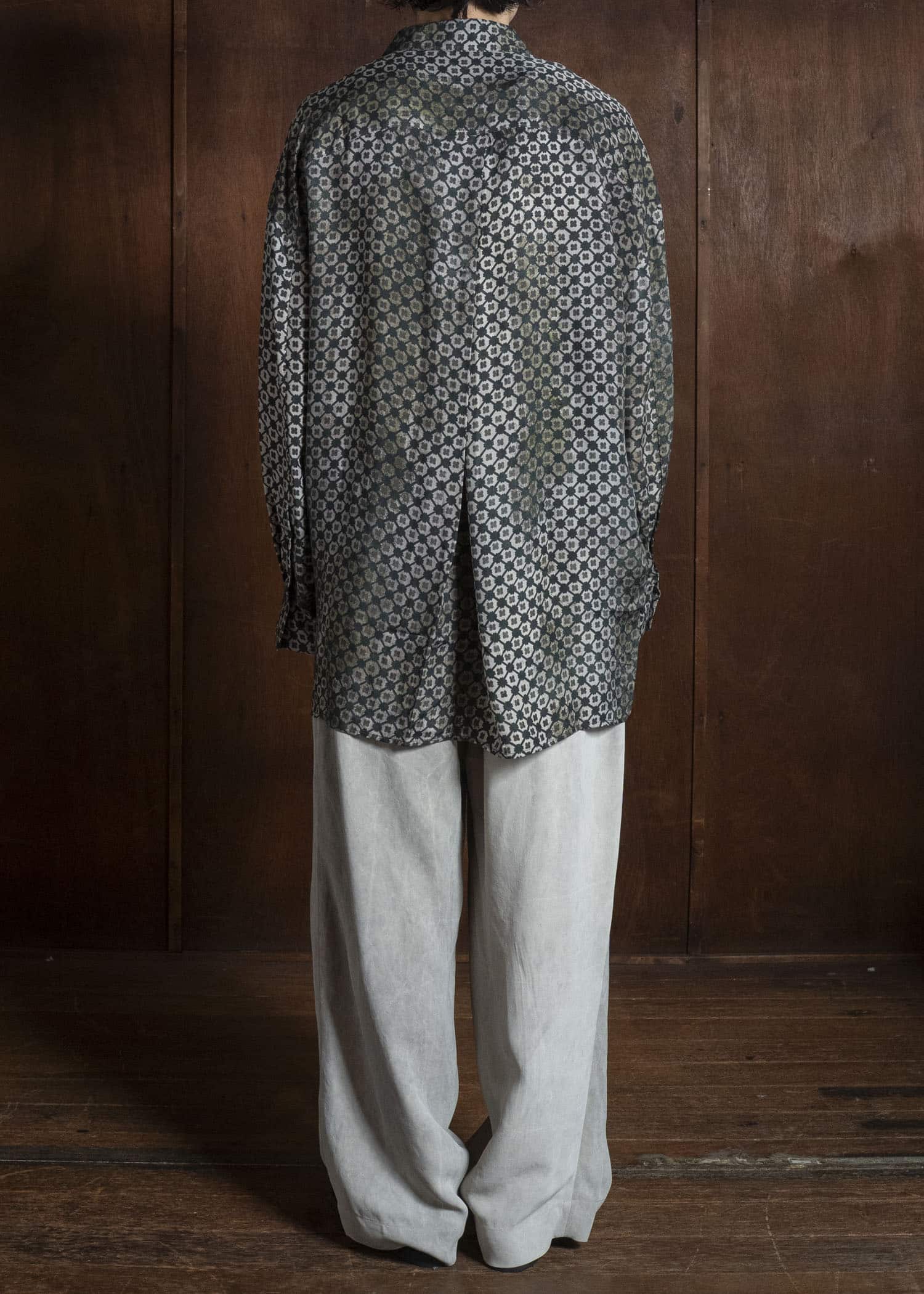ZIGGY CHEN DIGITAL PRINT COCOON SHIRT PINE GREEN 0M2620714