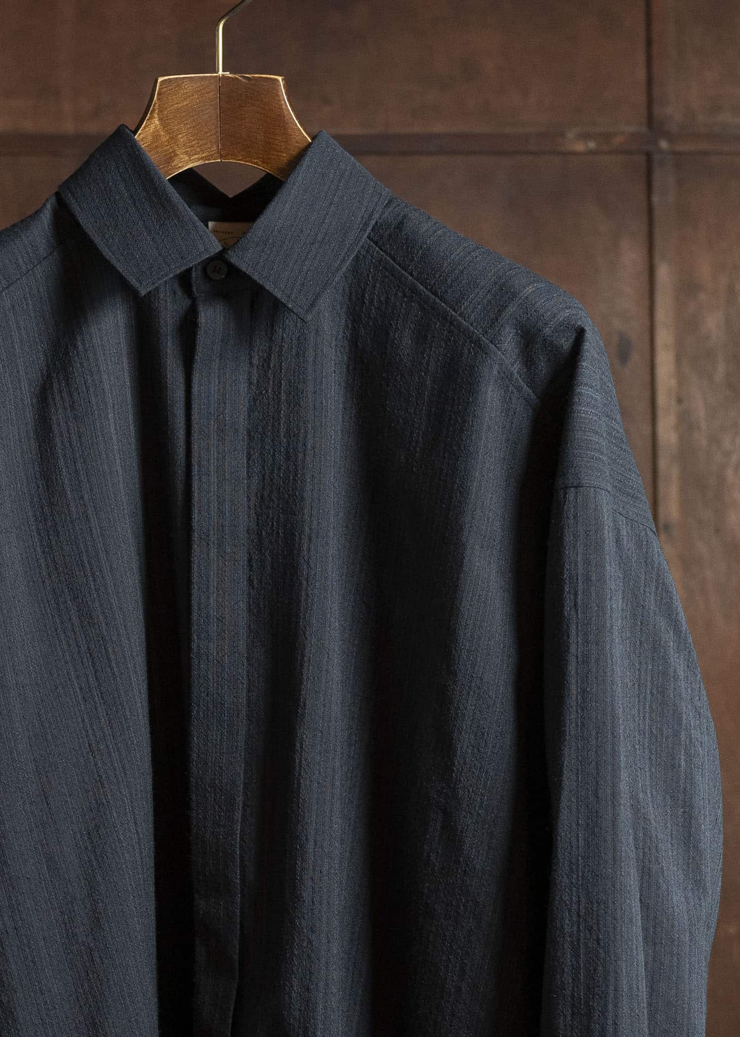 JAN-JAN VAN ESSCHE SHIRT#106 REGULAR FIT LONG SLEEVE SHIRT Medium Seersucker Dark Stripe