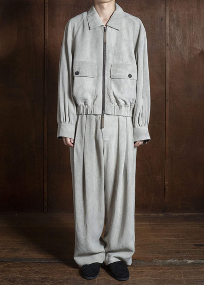 ZIGGY CHEN CROPPED AVIATOR JACKET PEARL GRAY 0M2620910