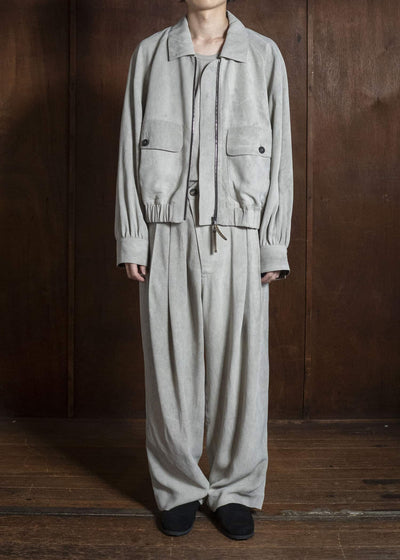 ZIGGY CHEN CROPPED AVIATOR JACKET PEARL GRAY 0M2620910