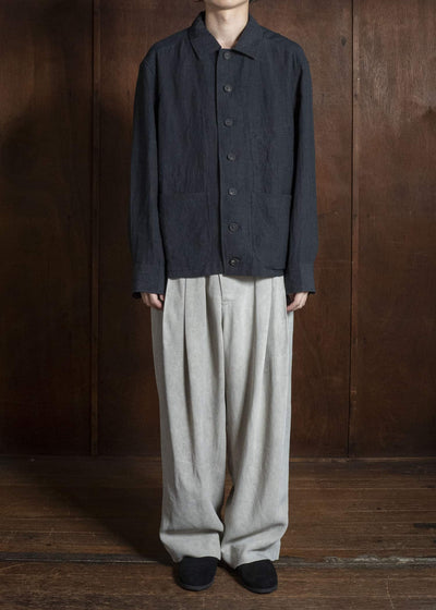ZIGGY CHEN SPREAD COLLAR CHORE JACKET DARK INDIGO 0M2620906