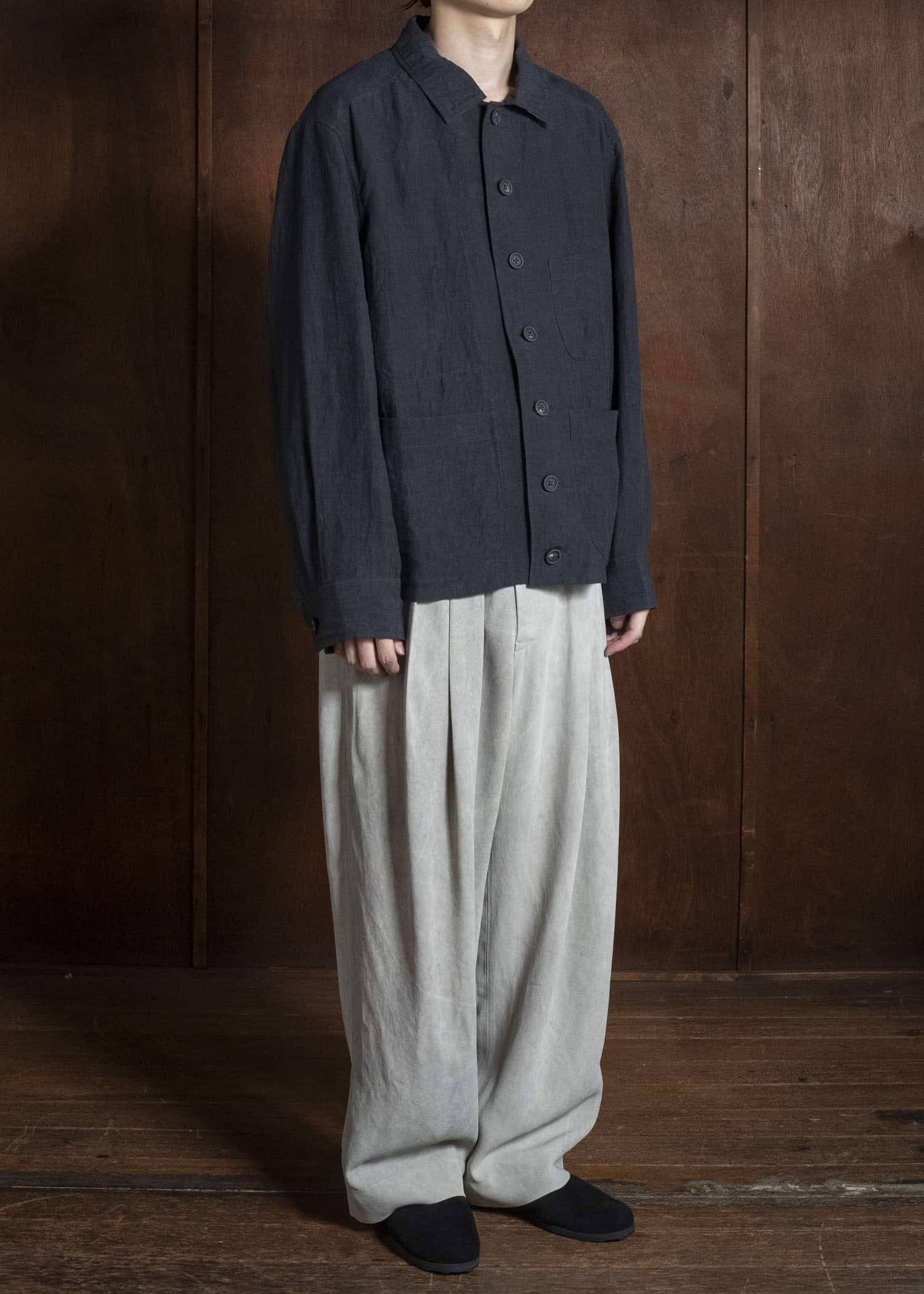 ZIGGY CHEN SPREAD COLLAR CHORE JACKET DARK INDIGO 0M2620906