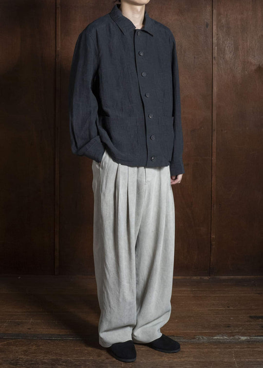 ZIGGY CHEN SPREAD COLLAR CHORE JACKET DARK INDIGO 0M2620906