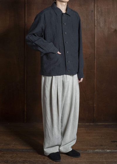 ZIGGY CHEN SPREAD COLLAR CHORE JACKET DARK INDIGO 0M2620906