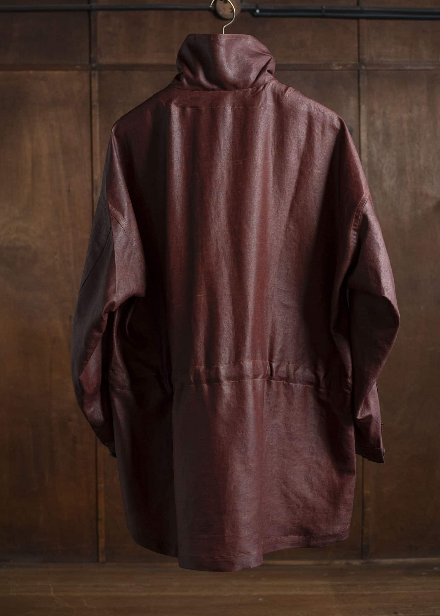 JAN-JAN VAN ESSCHE SHIRT#110 SHIRT JACKET WITH HIGH Shuliang Silk Oxblood