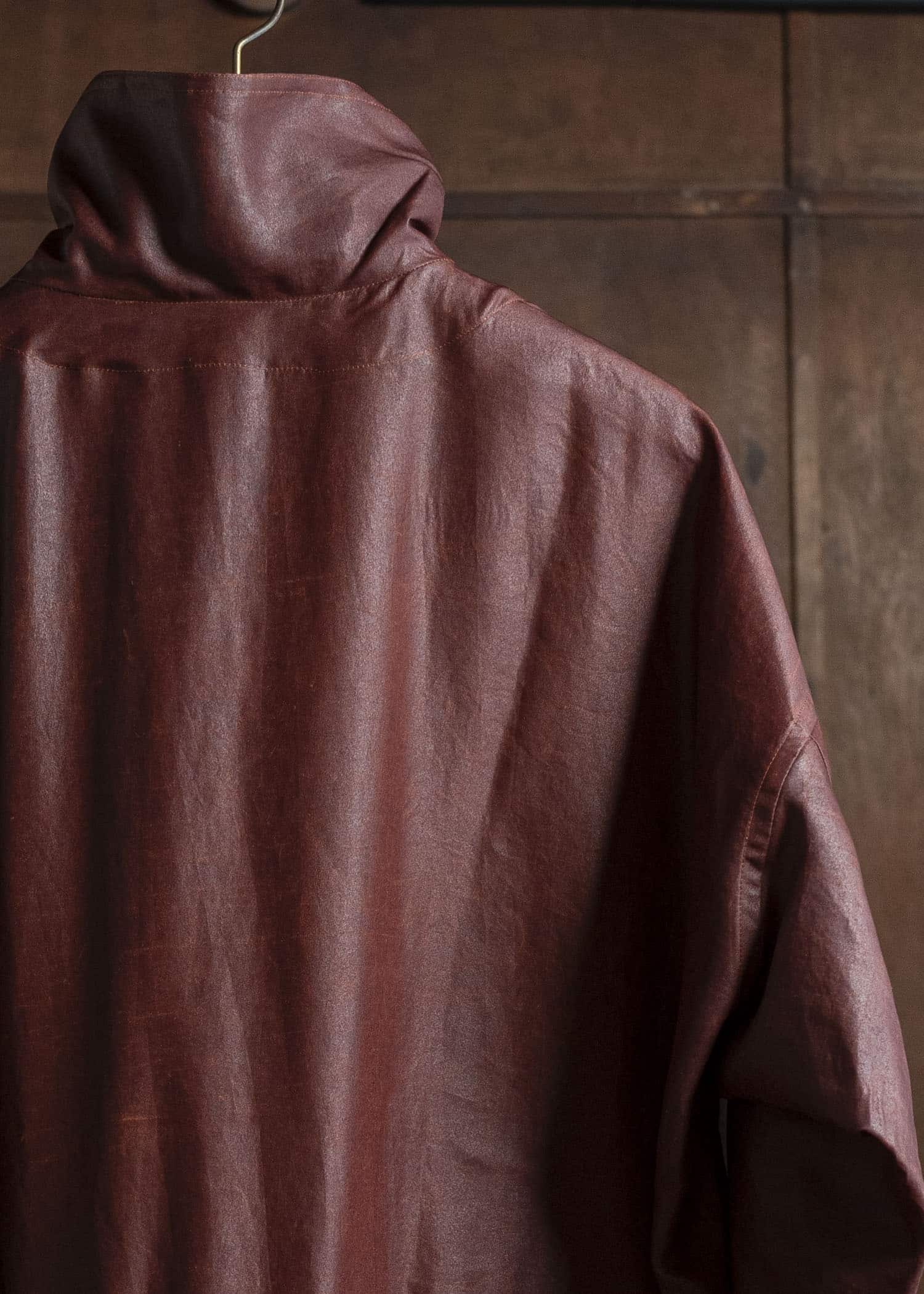 JAN-JAN VAN ESSCHE SHIRT#110 SHIRT JACKET WITH HIGH Shuliang Silk Oxblood