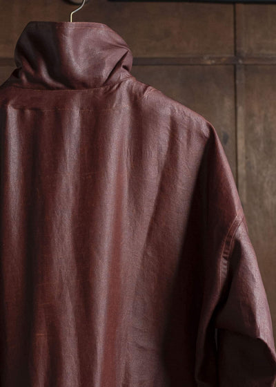 JAN-JAN VAN ESSCHE SHIRT#110 SHIRT JACKET WITH HIGH Shuliang Silk Oxblood