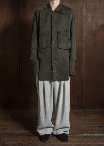 ZIGGY CHEN LARGE POCKET SHIRT KOMBU GREEN 0M2620701