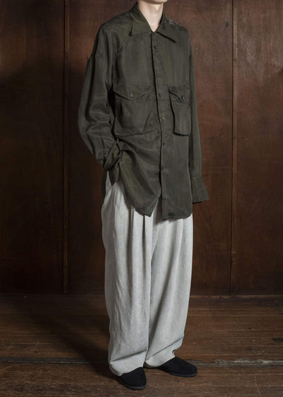 ZIGGY CHEN LARGE POCKET SHIRT KOMBU GREEN 0M2620701