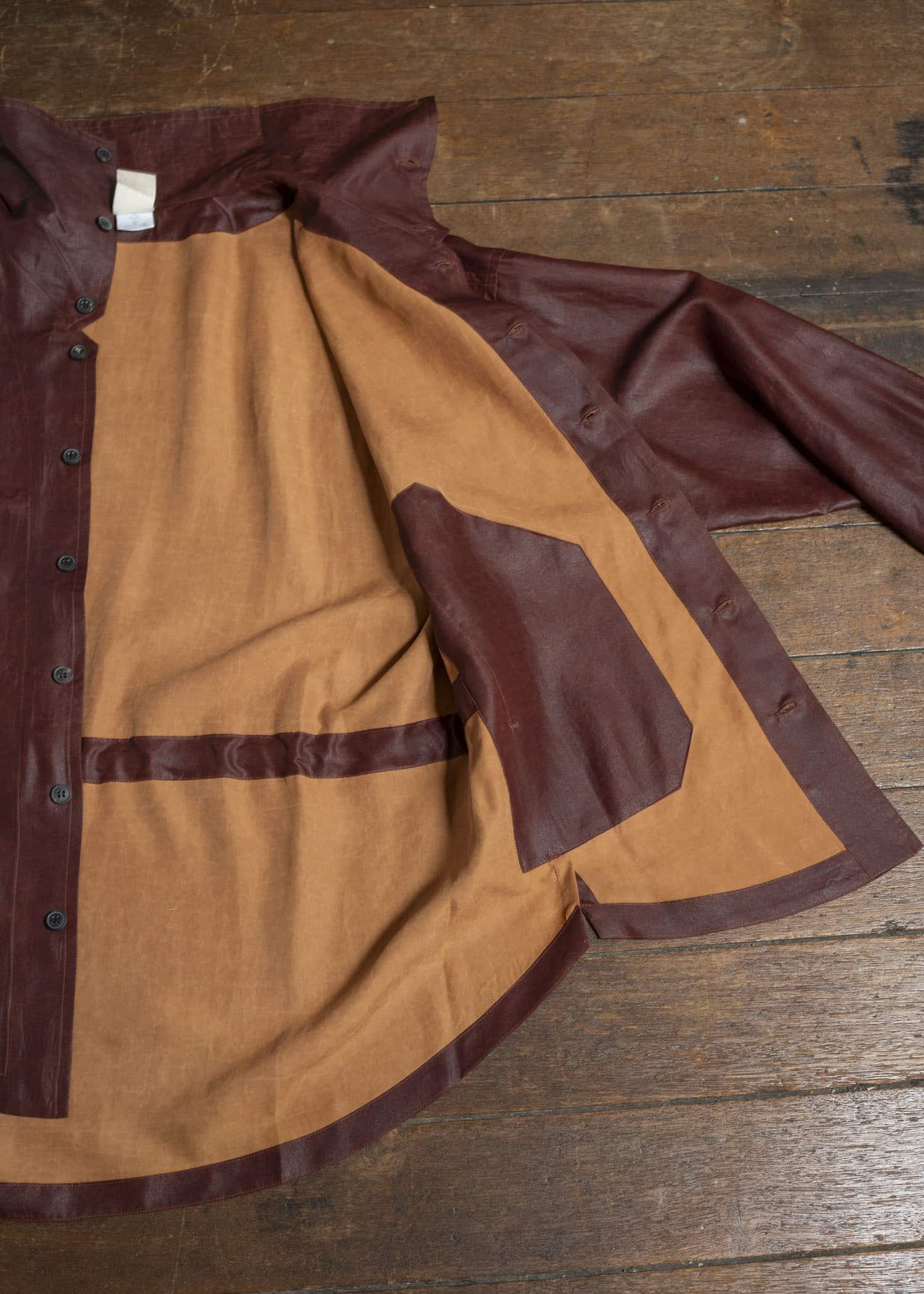 JAN-JAN VAN ESSCHE SHIRT#110 SHIRT JACKET WITH HIGH Shuliang Silk Oxblood