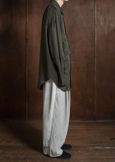 ZIGGY CHEN LARGE POCKET SHIRT KOMBU GREEN 0M2620701