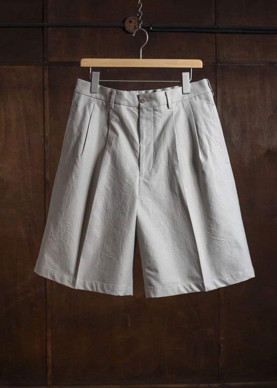 YOKO SAKAMOTO YS-26SS-25-BEIGE Double Pleats Shorts BEIGE