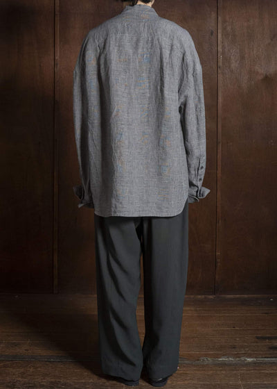 ZIGGY CHEN DOUBLE-BREASTED SHIRT JACKET GRANITE GRAY 0M2620711