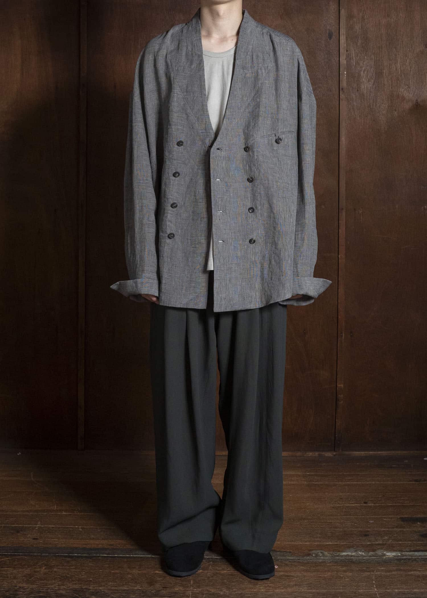 ZIGGY CHEN DOUBLE-BREASTED SHIRT JACKET GRANITE GRAY 0M2620711