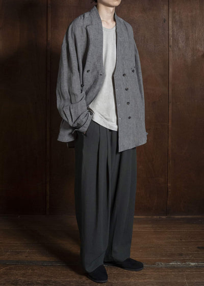 ZIGGY CHEN NARROW FIT PLEATED TROUSERS CHARLESTON GREEN 0W2620511