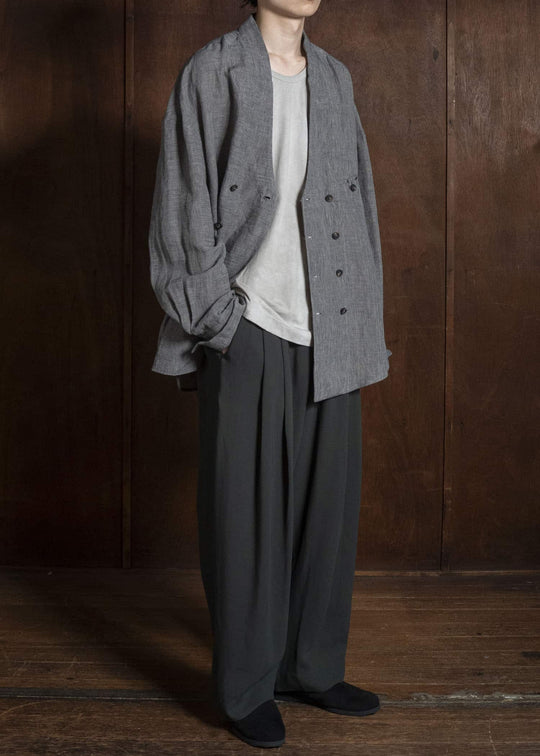 ZIGGY CHEN DOUBLE-BREASTED SHIRT JACKET GRANITE GRAY 0M2620711