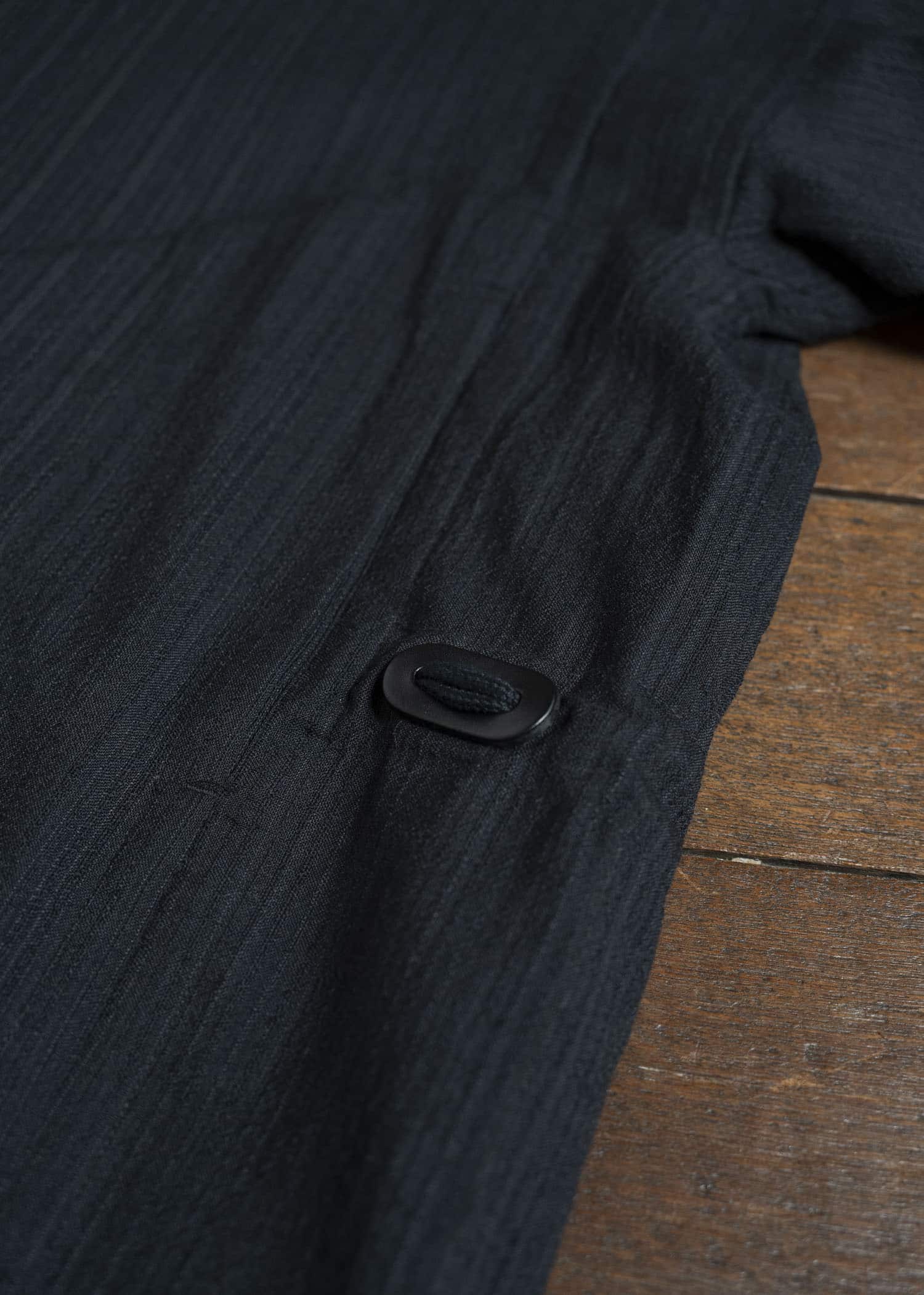 JAN-JAN VAN ESSCHE SHIRT#110 SHIRT JACKET WITH HIGH Medium Seersucker Dark Stripe