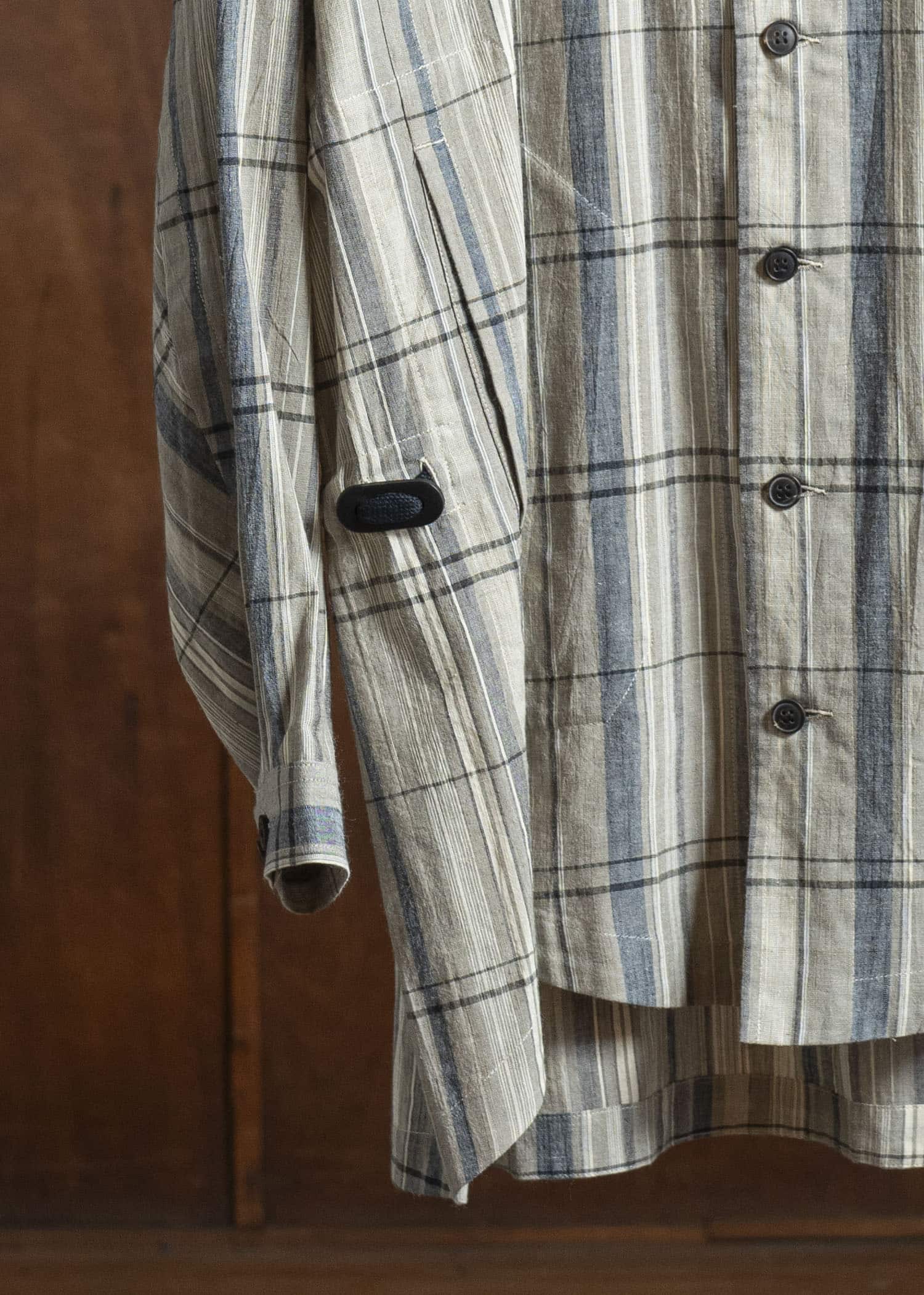 JAN-JAN VAN ESSCHE SHIRT#110 SHIRT JACKET WITH HIGH Madras Plaid Plaster